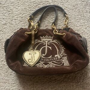 Juicy Couture Brown Shoulder Bag with Gold Details